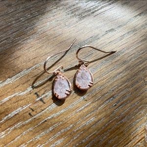 Blush and rose gold crushed ice crystal Francescia earrings